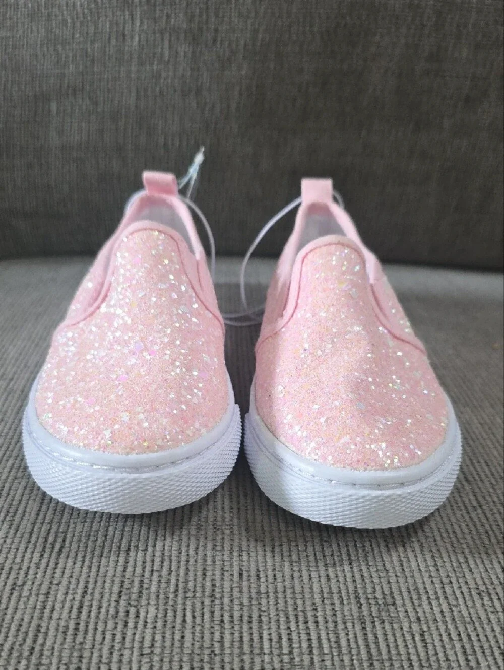 Cat & Jack Girls Pink Glitter Slip-On Madagan Shoes, NWT, Size 12.